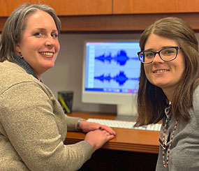 2021 Hartwell Fellow Caroline Spencer, Ph.D. and mentor Jana Iverson, Ph.D., Boston University